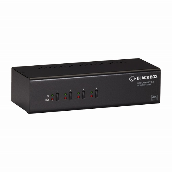 KVM Switch 4 Port Dual Monitor DP 4K 60Hz USB 3.0 Hub Audio