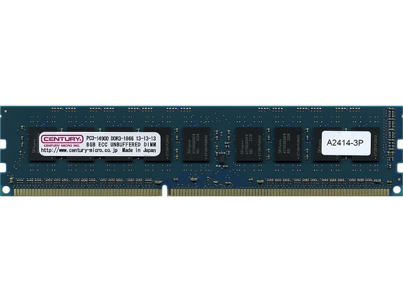 T[o[/WSp PC3-14900/DDR3-1866 8GB 240pin unbuffered ECC-DIMM { 1.5v