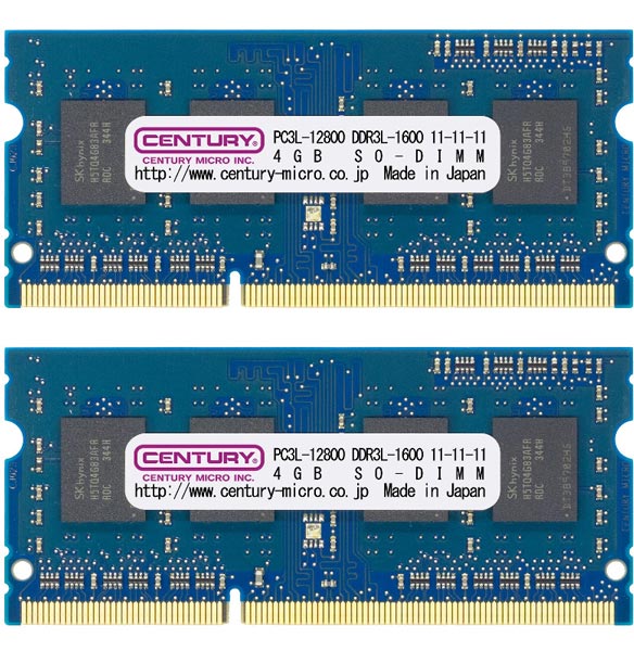 m[gp PC3L-12800/DDR3L-1600 8GB kit(4GBx2) 204pin SODIMM 1.5/1.35Vp {