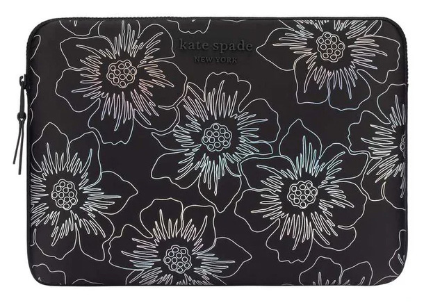 Kate Spade New York - Puffer Universal Laptop Sleeve for 16-inch Device [ Hollyhock Iridescent Black ]