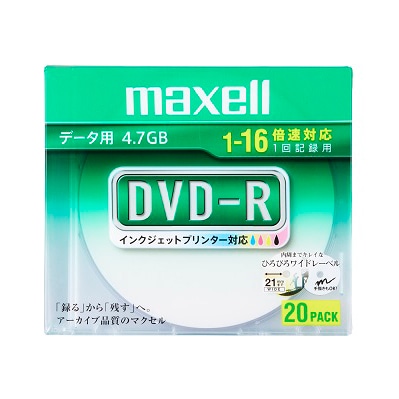 f[^p1-16{DVD-R 4.7GB 20pbN 15mmPP[X v^u