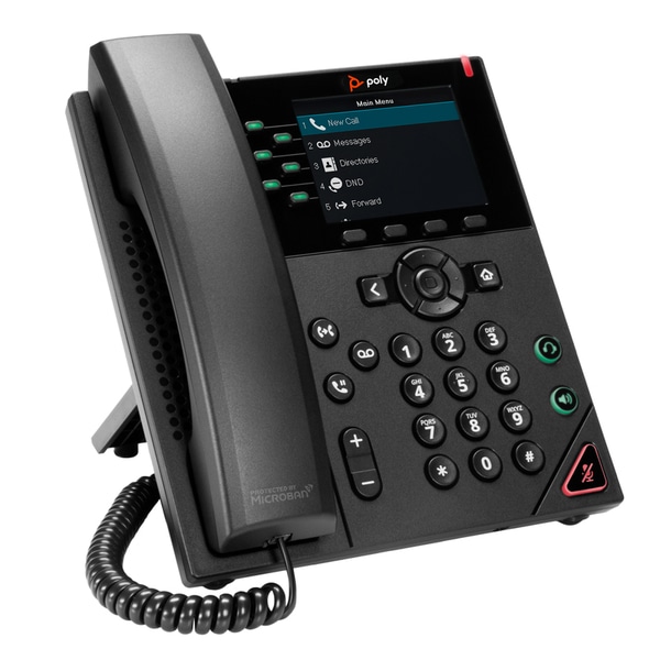 Poly VVX 350 6-Line IP Phone and PoE-enabled