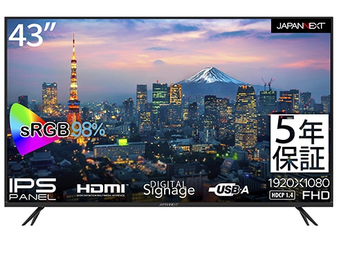 tfBXvC 43^/1920×1080/HDMI×3AUSB×2/ubN/Xs[J[FL/5Nۏ