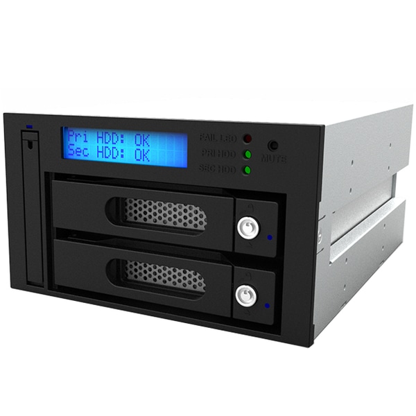 RAIDON RAID 0/1  2Bay 2623 6G RAID Module 2* 3.5 or 2.5 Plus 1*2.5 SATA Drive SATA III *1[ougC w/ key-lock LCD