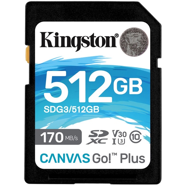 512GB SDXCJ[h Canvas Go! Plus Class 10 UHS-I U3 R:170MB/b W:90MB/b