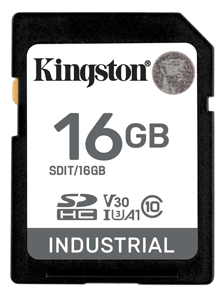 16GB SDHC Industrial -40 to 85 C10 UHS-I U3 V30 A1 pSLC