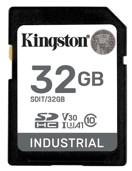 32GB SDHC Industrial -40 to 85 C10 UHS-I U3 V30 A1 pSLC