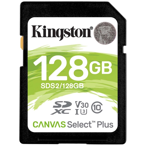 128GB Canvas Select Plus SDXCJ[h Class10 UHS-I U3 V30 100MB/s Read 85MB/s Write