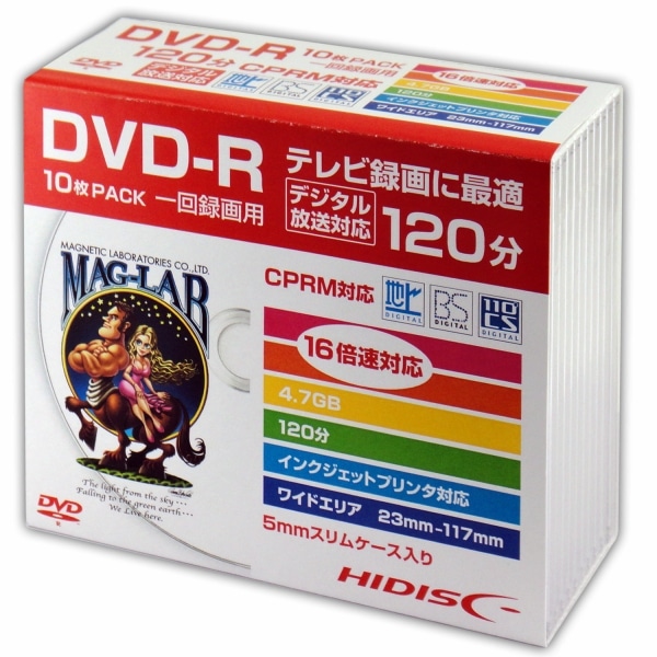 HIDISC DVD-R 16x 4.7GB ^p CPRM 10PX