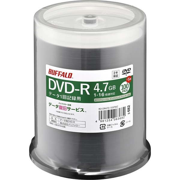 wfBA DVD-R PCf[^p 4.7GB @l`l 100+5