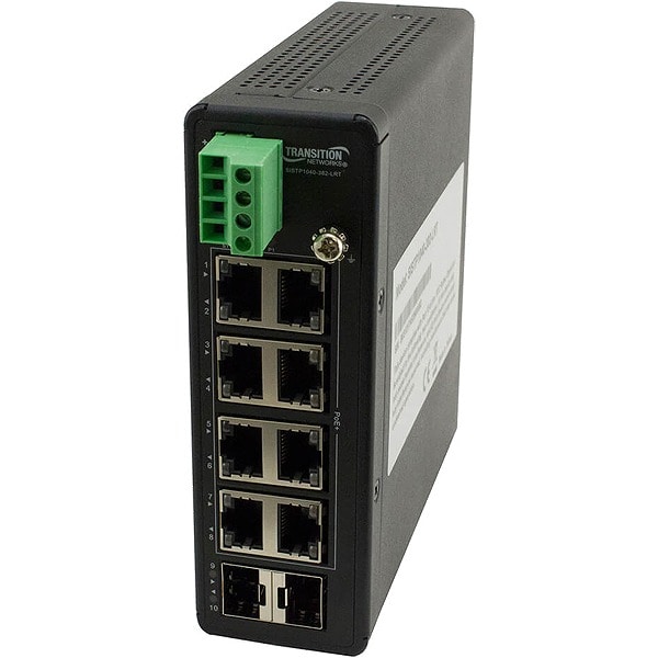 (8) 10/100/1000Base-T PoE+ [100m] ports + (2) 100/1000Base-X SFP slots