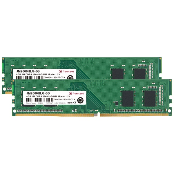 16GB KIT JM DDR4 2666 U-DIMM 1Rx16 1Gx16 CL19 1.2V