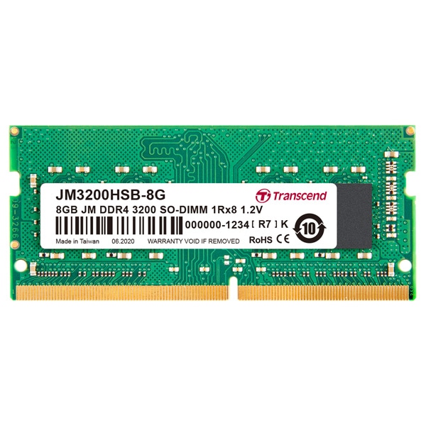 8GB JM DDR4 3200 SO-DIMM 1Rx8 1Gx8 CL22 1.2V