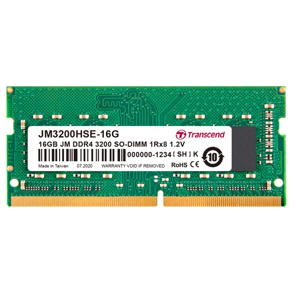 16GB JM DDR4 3200 SO-DIMM 1Rx8 2Gx8 CL22 1.2V