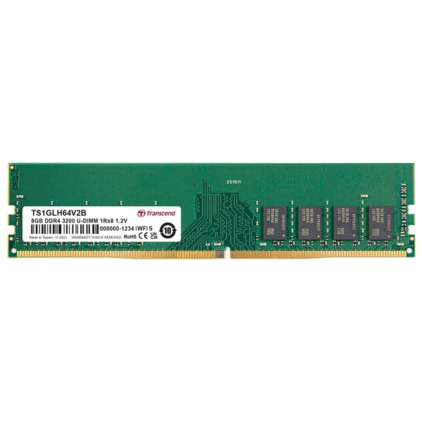 PC4-25600iDDR4-3200j U-DIMM 8GB 1Rx8 1Gx8 CL22 1.2V