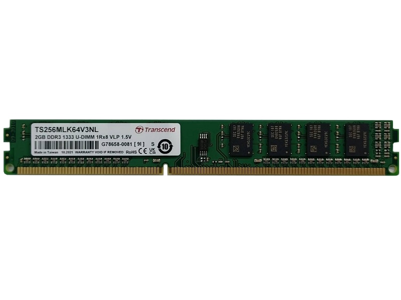 2GB DDR3 1333 U-DIMM 1Rx8 VLP 256Mx8 CL9 1.5V