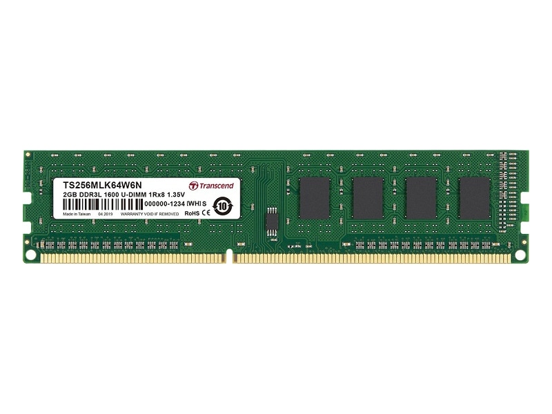 2GB DDR3L 1600 U-DIMM 1Rx8 256Mx8 CL11 1.35V