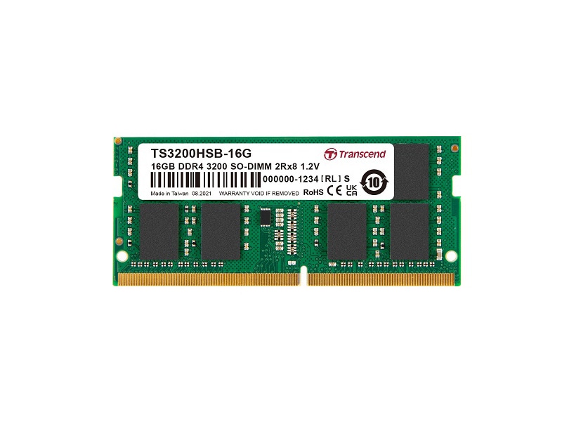 16GB DDR4 3200 SO-DIMM 2Rx8 1Gx8 CL22 1.2V