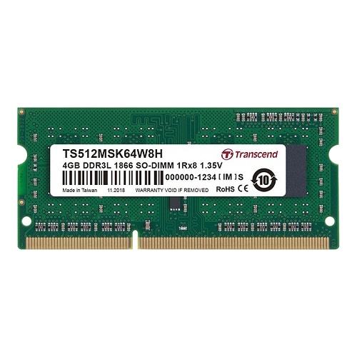 4GB DDR3L 1866 SO-DIMM 1Rx8 512Mx8 CL13 1.35V