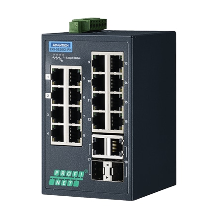 YƗpR~jP[VEKI 16 + 2G Combo Port Entry Level Managed Switch Supporting Profinet Extreme Temp