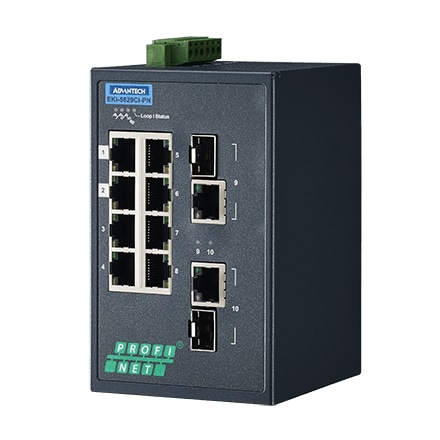 YƗpR~jP[VEKI ETHERNET DEVICE 8FE + 2G Ind. Switch with PROFINET W/T.