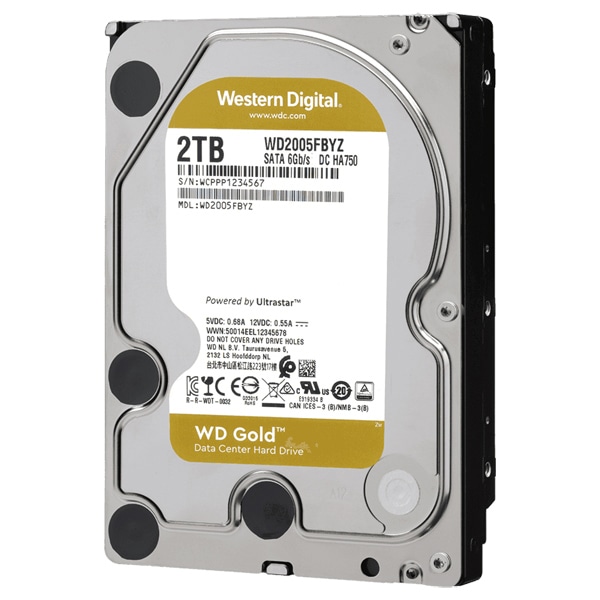 WD GoldV[Y 3.5C`HDD 2TB SATA6.0Gb/s 7200rpm/class 128MB 512n WD2005FBYZ