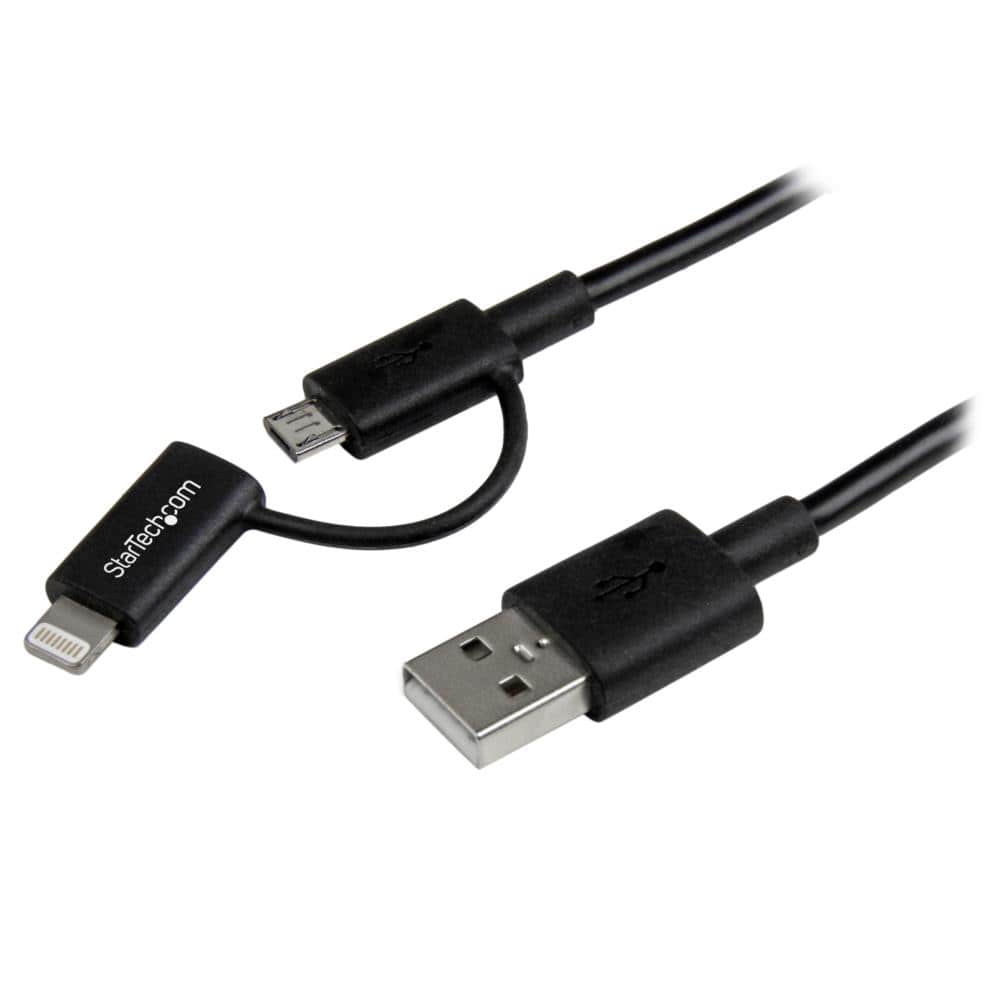 Apple Lightning/ Micro USB - USBP[u@1m@ubN@iPhone/iPod/iPad/AndroidX}zΉ@ۏ؊ԁF 2N