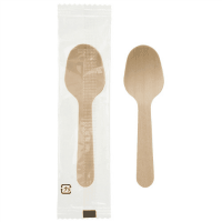 袋入ウッドデザートスプーン８．５ｃｍ　１００本