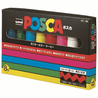 水性マーカー　ポスカ　太字　ＰＣ８Ｋ８Ｃ　８色セット