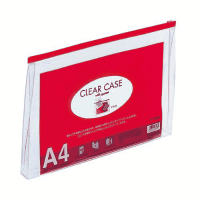 クリヤーケース（ヨコ型）　Ａ４マチ付　Ｆ－７４ＳＭ　アカ