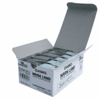 ネームランドテープ　１８ｍｍ　白に黒文字　５個