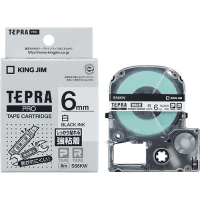 「テプラ」ＰＲＯテープ　強粘着ラベル　６ｍｍ　白に黒文字