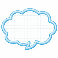 抜型カード立体枠　中　吹出し　１６－４１１３　ブルー　５０枚