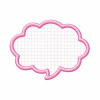 抜型カード立体枠　大　吹出し　１６－４１９２　ピンク　５０枚