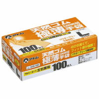 天然ゴム極薄手袋　パウダーフリー　Ｌ　乳白色　１００枚