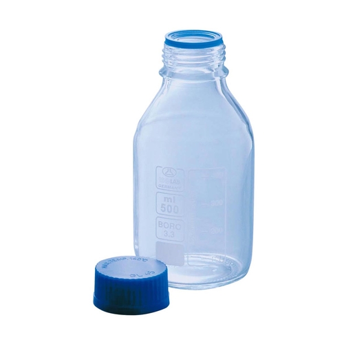 ねじ口瓶（青蓋付　ＩＳＯＬＡＢ）　５００ｍＬ