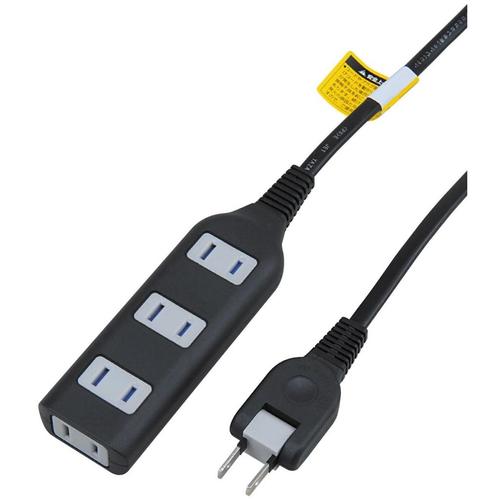 耐トラ付タップ４個口２ｍブラック