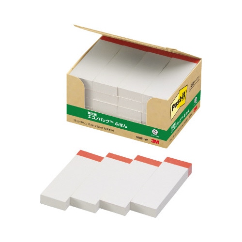 ポストイット　再生紙ふせん　７５×２５　赤帯２０冊