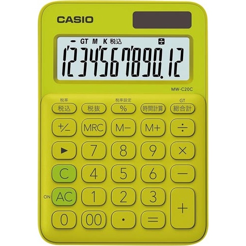 カラフル電卓ＭＷ－Ｃ２０Ｃ－ＹＧ　イエローグリーン