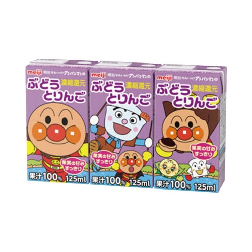 アンパンマンのぶどうとリンゴ　１２５ｍｌ　３６本※