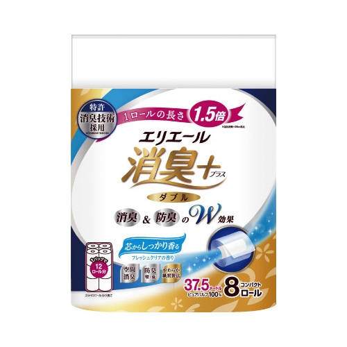 エリエールコンパクト　消臭＋　Ｗ３７．５ｍ　８個