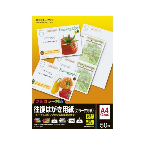 往復はがき用紙　カラー共用紙　５０枚