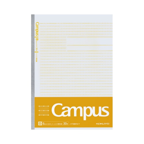 学習罫キャンパスセミＢ５（図表罫６ｍｍ）　黄