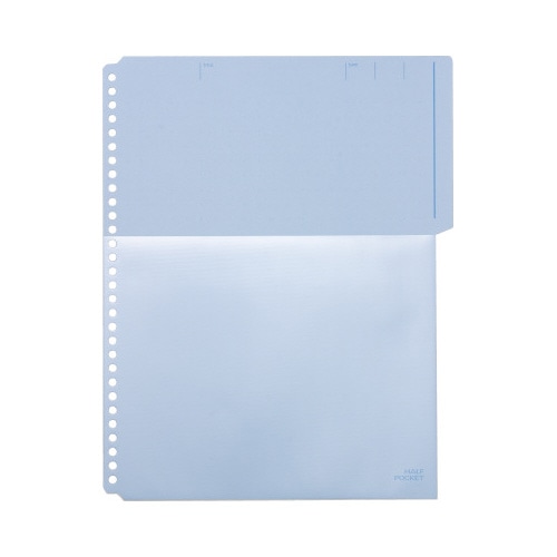 カラーベースハーフポケット　青　１０枚入