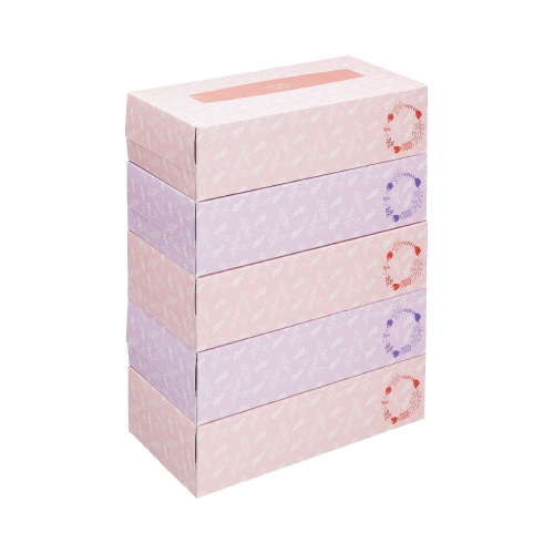 ボックスティシュー　リース柄２００組（５箱入）×４