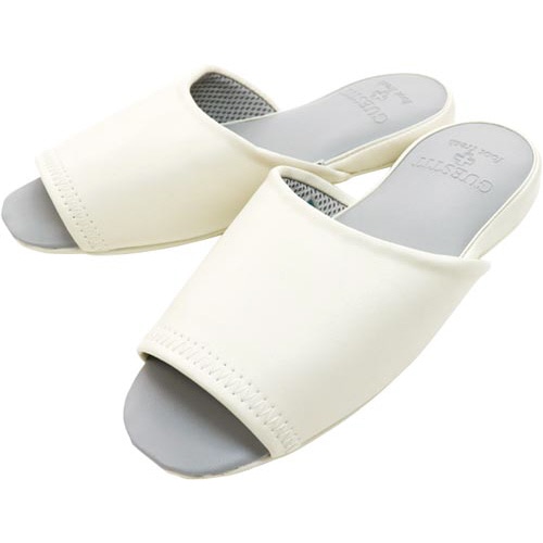 ビニールスリッパ前開きアイボリーＬ