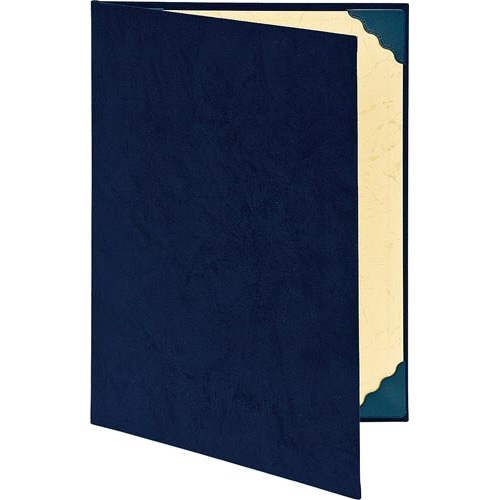 証書ファイル　Ａ４　スエード調　紺　３冊