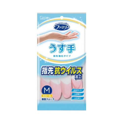 ファミリー　ビニールうす手指先強化　Ｍ　ピンク