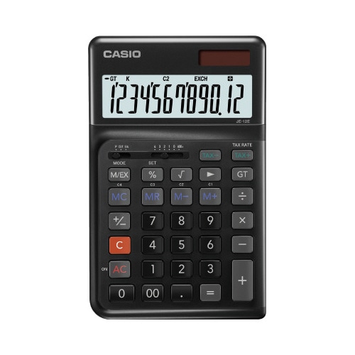 カシオ人間工学電卓　ＪＥ－１２Ｄ－ＢＫ（ブラック）