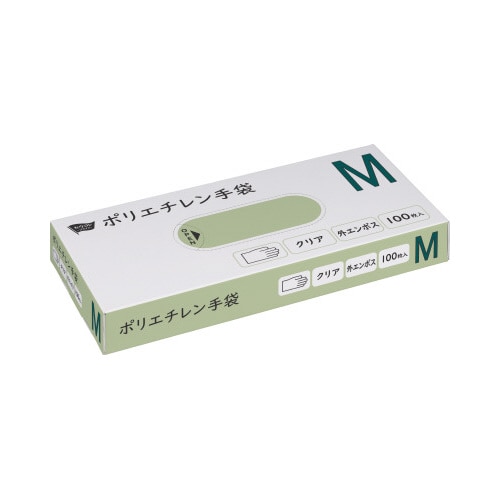 ポリエチレン手袋　外エンボスＭ１００枚クリア×６０